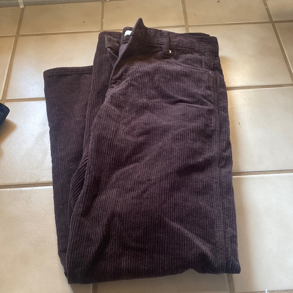 pacsun baggy brown ribbed pants